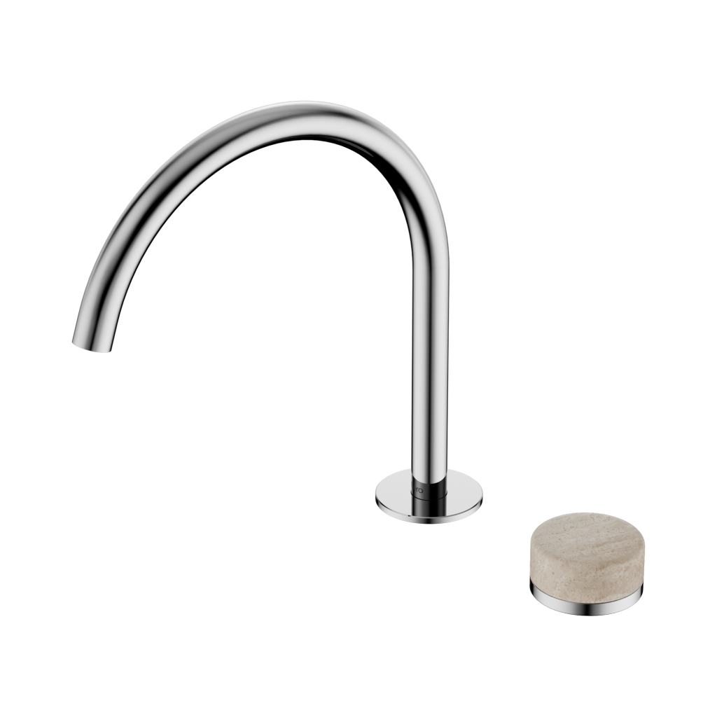Serenity Progressive Bath/Kitchen Mixer Arc Spout With Rome Travertine Handle