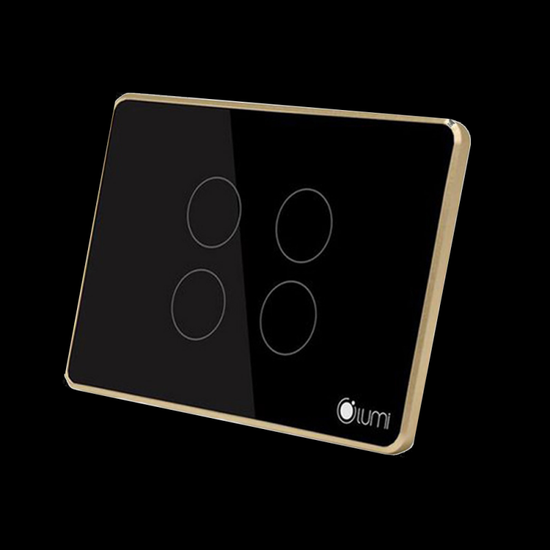 Công tắc cảm ứng Luto kính phẳng, viền thẳng – 4 nút | Chữ Nhật