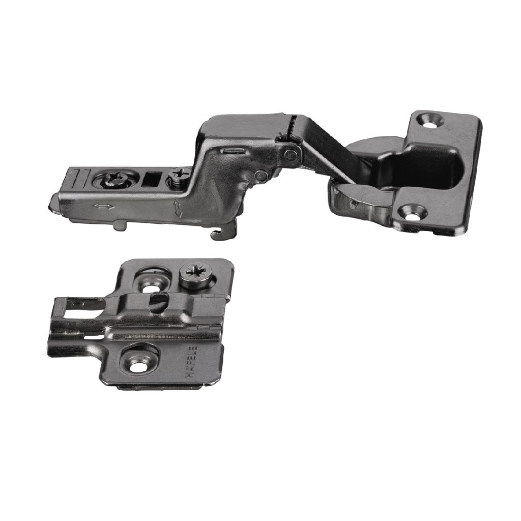 Bản lề Lắp lọt lòng, dùng cho Hafele Slido F-Park71 16B / 25B, độ dày cánh cửa 16-25mm, màu đen 408.00.405