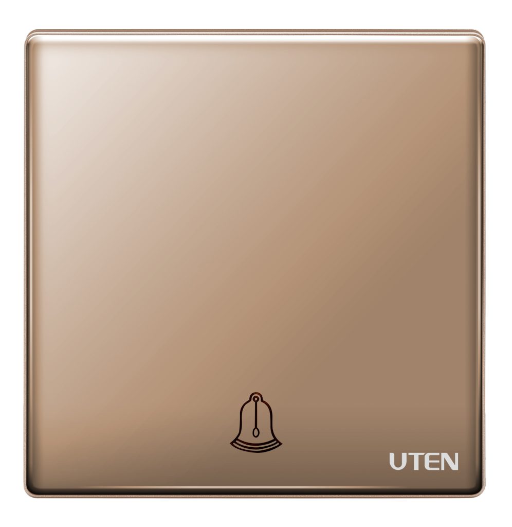 Bộ công tắc chuông uten Z9 GM gold mặt kính