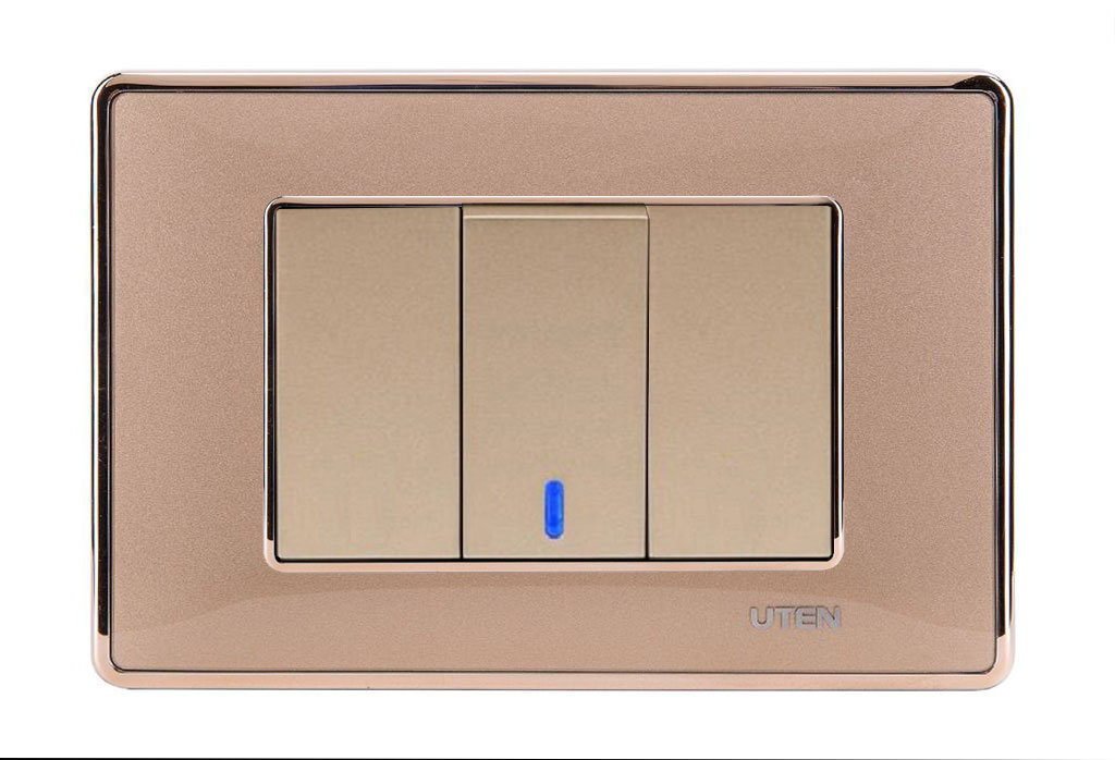 Bộ công tắc đơn 2 chiều LED Q120 D Gold
