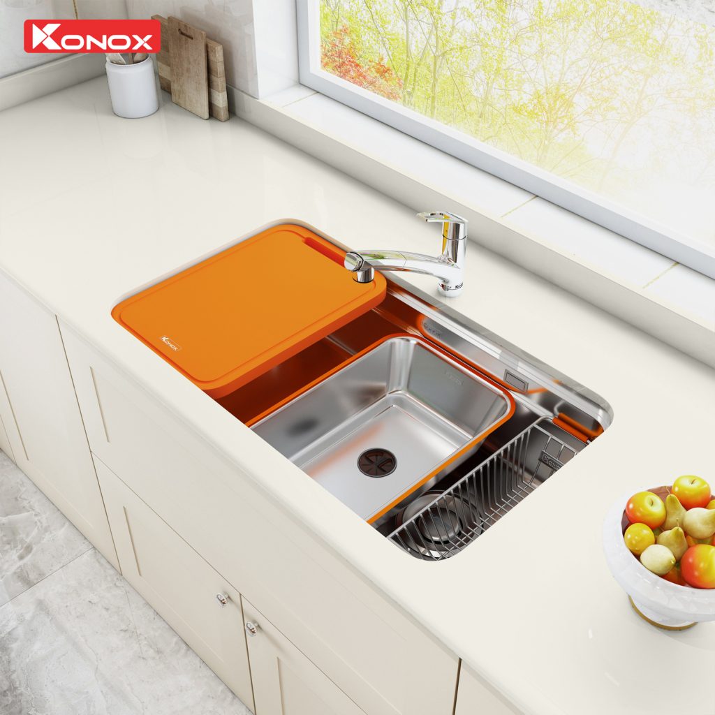 Chậu rửa bát 1 hố KN7548SO tích hợp chậu rửa nhỏ GIẢM 40%