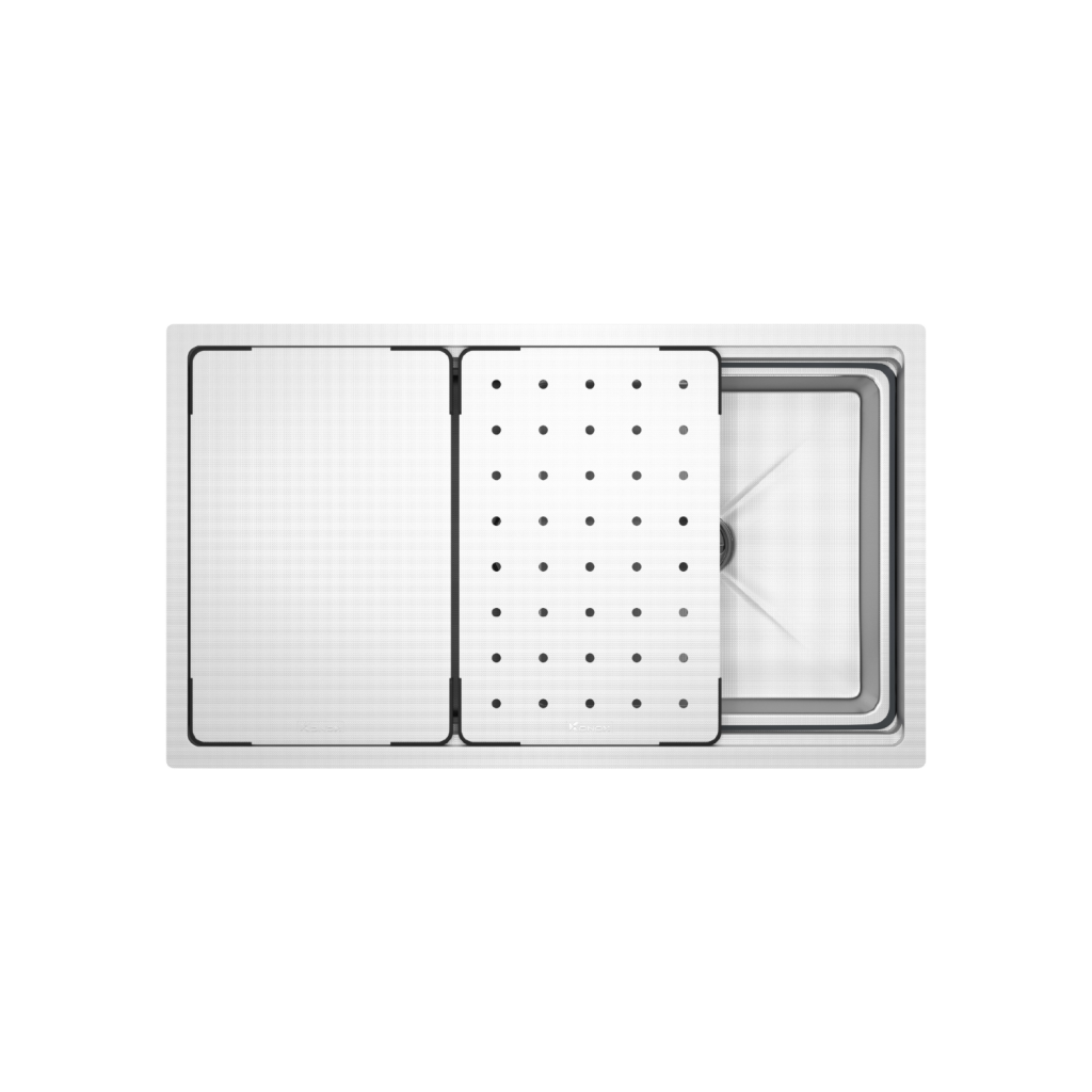 Chậu rửa bát inox 1 hố chống xước Konox Dekor 7644SU