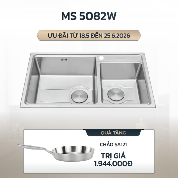 Chậu rửa chén 2 hố inox 304 kích thước 82cm