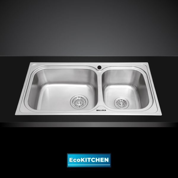 Chậu rửa chén 2 hố inox 304 kích thước 93cm EcoKitchen