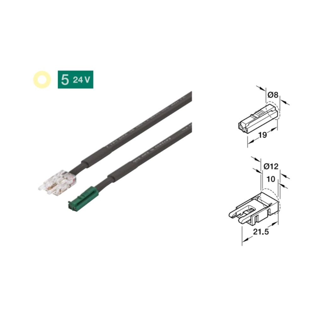 Dây cấp cho đèn led COB 24V dài 2 mét Hafele 833.75.764