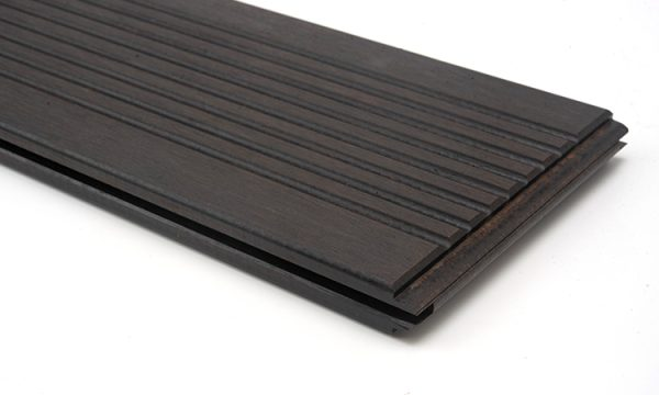 Sàn gỗ tre ngoài trời màu đen rãnh to Anchor