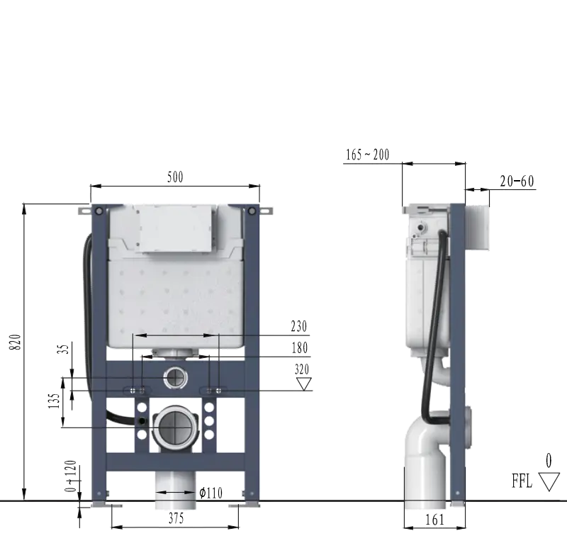Khung két nước âm tường G3005