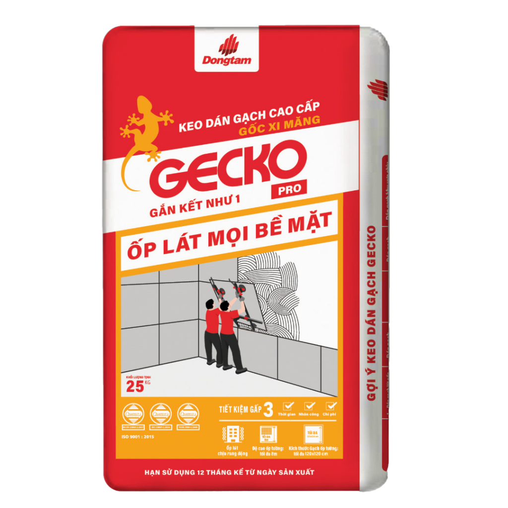KEO DÁN GẠCH GECKO PRO – ỐP LÁT MỌI BỀ MẶT – BAO 25KG