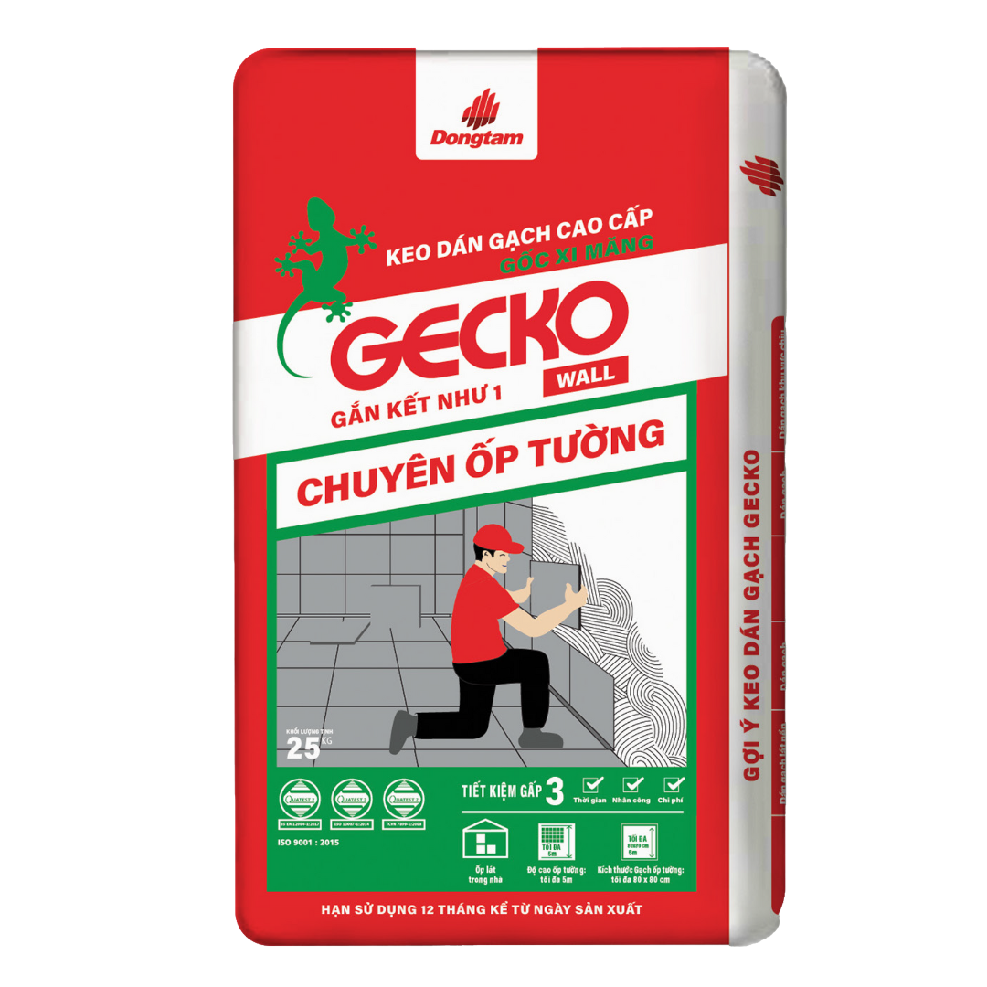KEO DÁN GẠCH GECKO WALL – CHUYÊN ỐP TƯỜNG – BAO 25KG