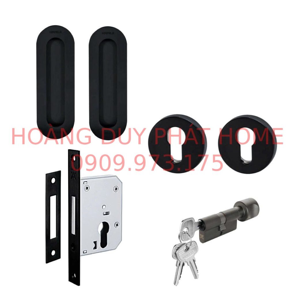 Khoá cửa lùa Hafele màu đen
