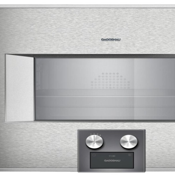 Lò hấp kết hợp nướng Gaggenau BS474112, 60 x 45 cm, bản lề cửa phải, thép không gỉ