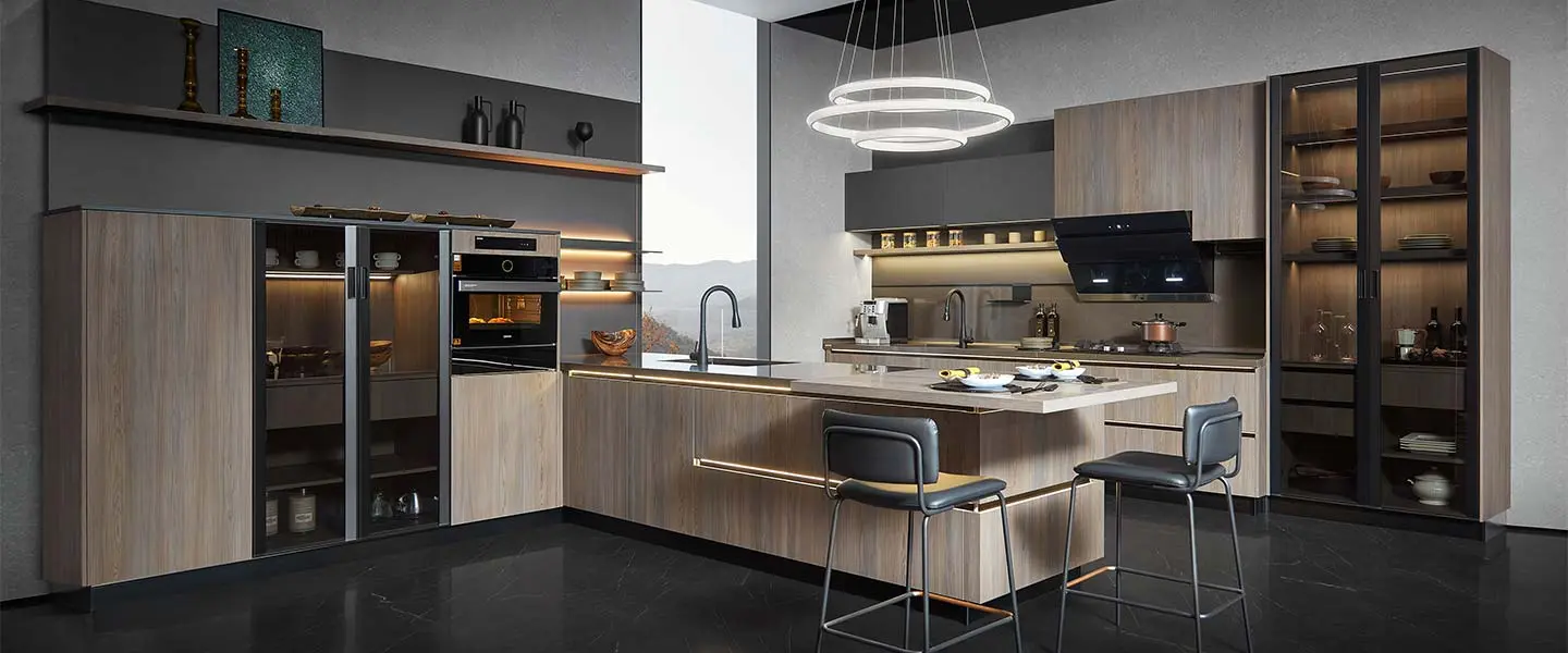 Tủ bếp gỗ công nghiệp Melamine hiện đại - MEDELLIN