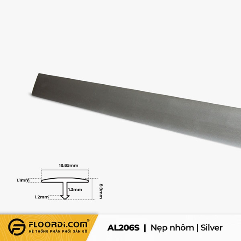 Nẹp nhôm chữ T – AL206S – Silver