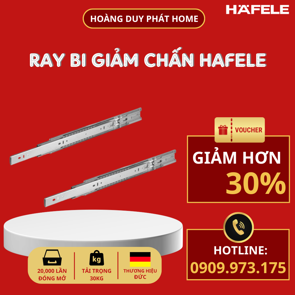 Ray bi giảm chấn Hafele 250mm 494.02.060