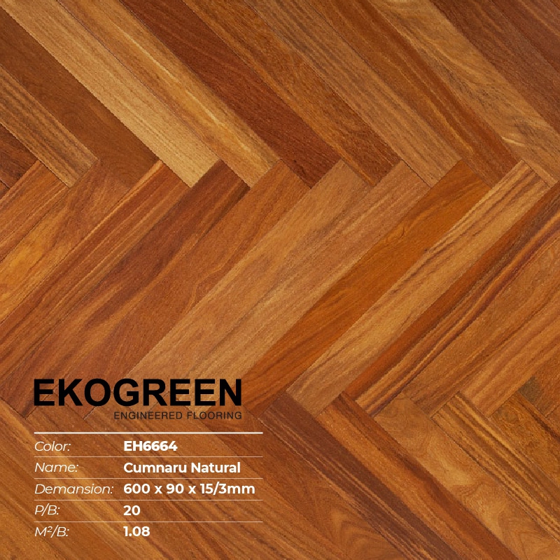 Sàn gỗ  Ekogreen Herringbone EH6664 Cumnaru Natural