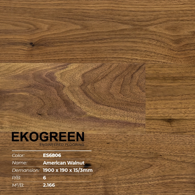 Sàn gỗ Ekogreen Signature ES6806 American Walnut