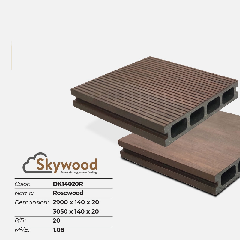 Sàn ngoài trời WPC Skywood DK14020R – Rosewood