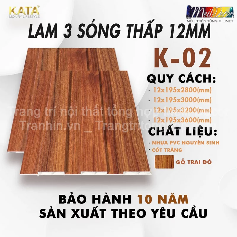 Tấm Ốp Lam 3 sóng Kata K-02