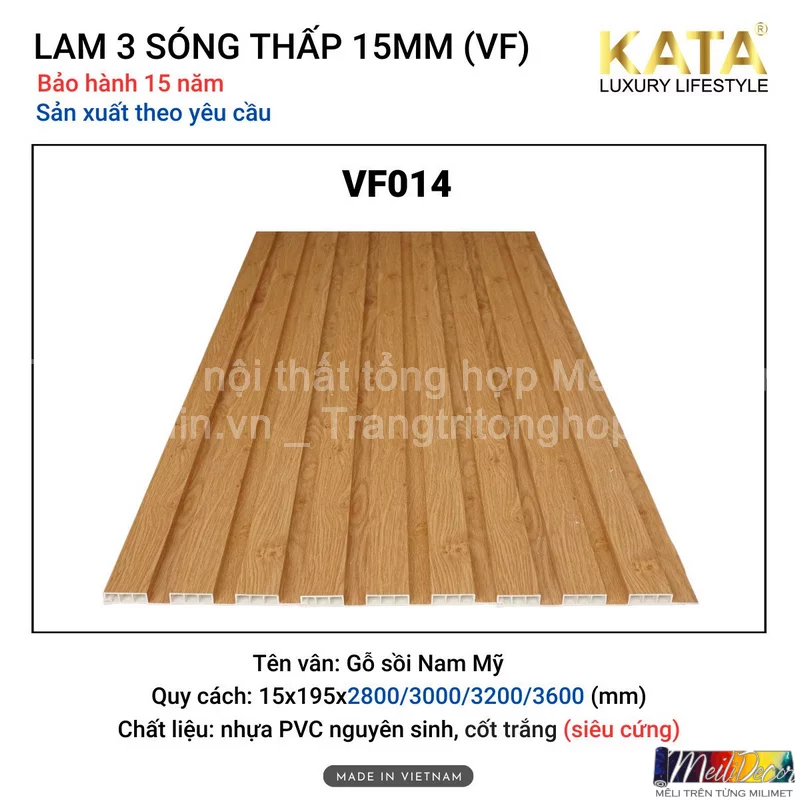 Tấm Ốp Lam 3 Sóng Kata VF014 Siêu Cứng