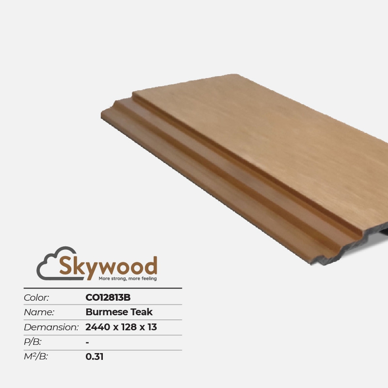Tấm Ốp tường – Ốp trần WPC Skywood CO12813B – Burmese Teak