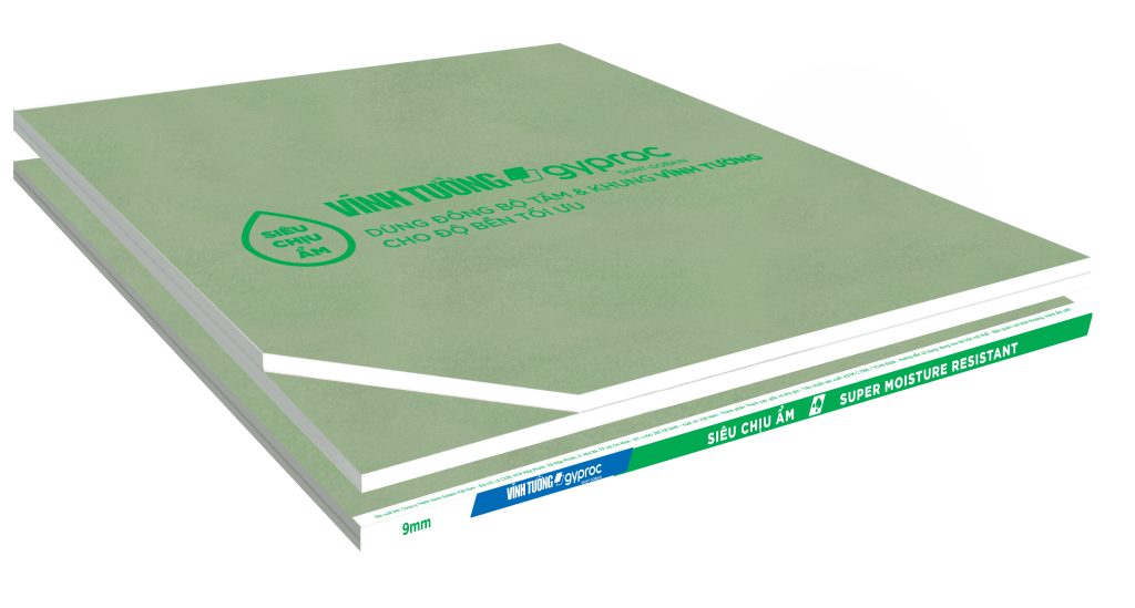 Tấm thạch cao Vĩnh Tường – Gyproc Siêu Chịu Ẩm