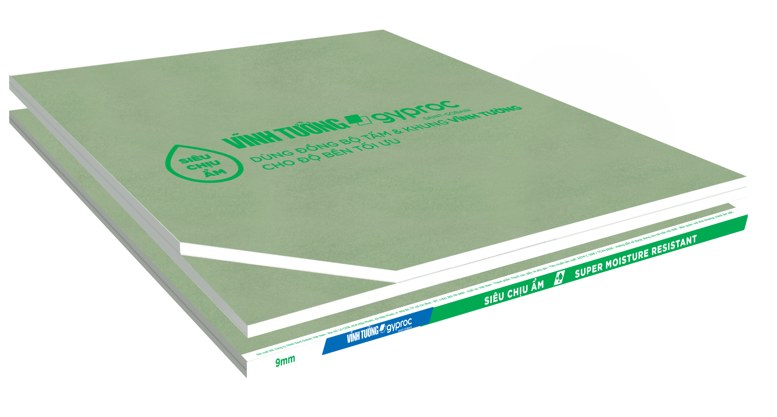 Tấm thạch cao Vĩnh Tường - Gyproc Siêu Chịu Ẩm
