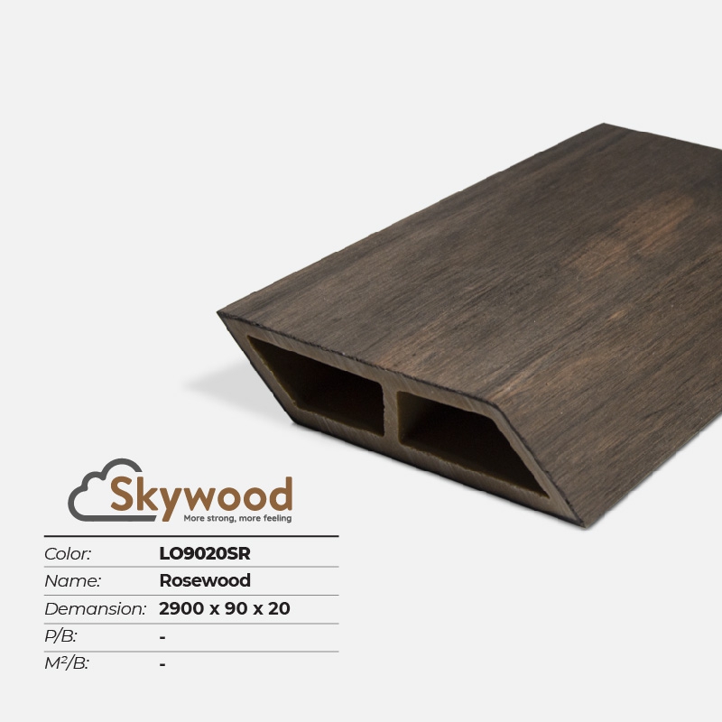 Thanh lam gỗ trang trí WPC  Skywood LO90209SR – Rosewood