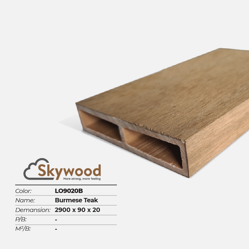 Thanh lam gỗ trang trí WPC Skywood LO9020B – B.Teak