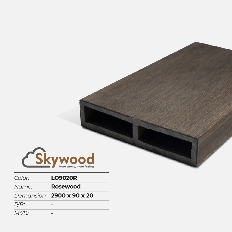 Thanh lam gỗ trang trí WPC Skywood LO9020R – Rosewood