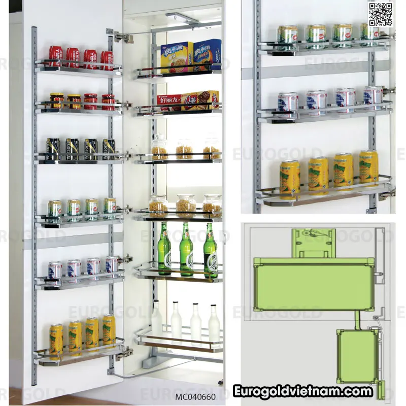 Tủ kho inox 6 tầng cánh mở Eurogold MC040645