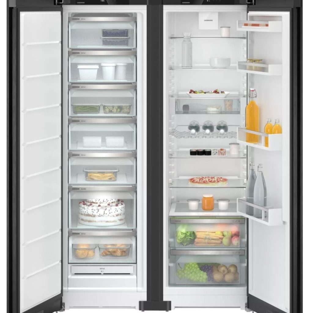 Tủ lạnh side by side Libherr XRFbd 5220, 2 cửa – đen bóng – Bộ lọc than hoạt tính FreshAir