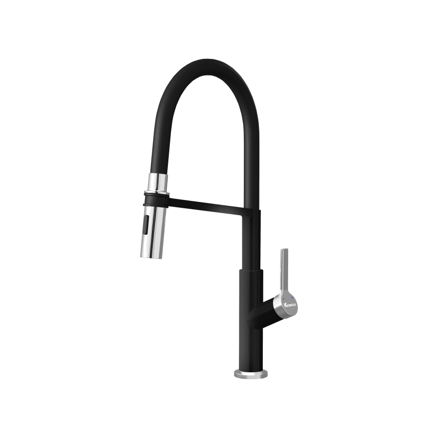 Vòi rửa bát thân mềm Konox Tema Black