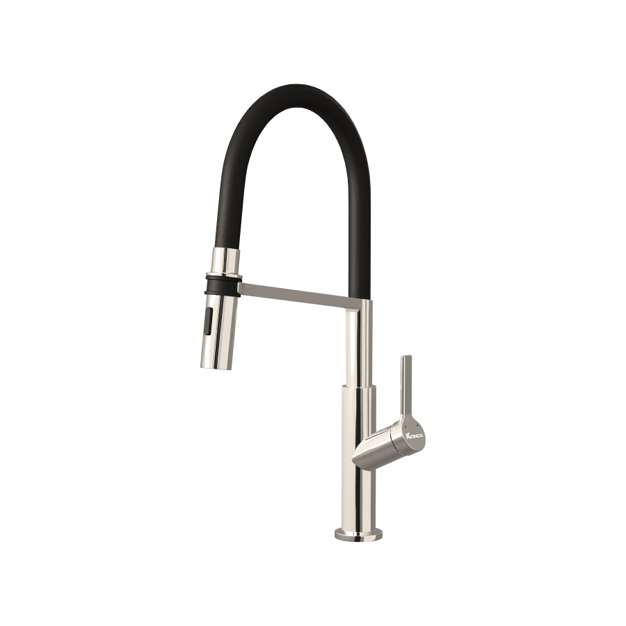 Vòi rửa bát thân mềm Tema Nickel