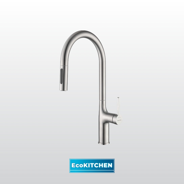 Vòi rửa chén nóng lạnh dây rút inox 304 EcoKitchen