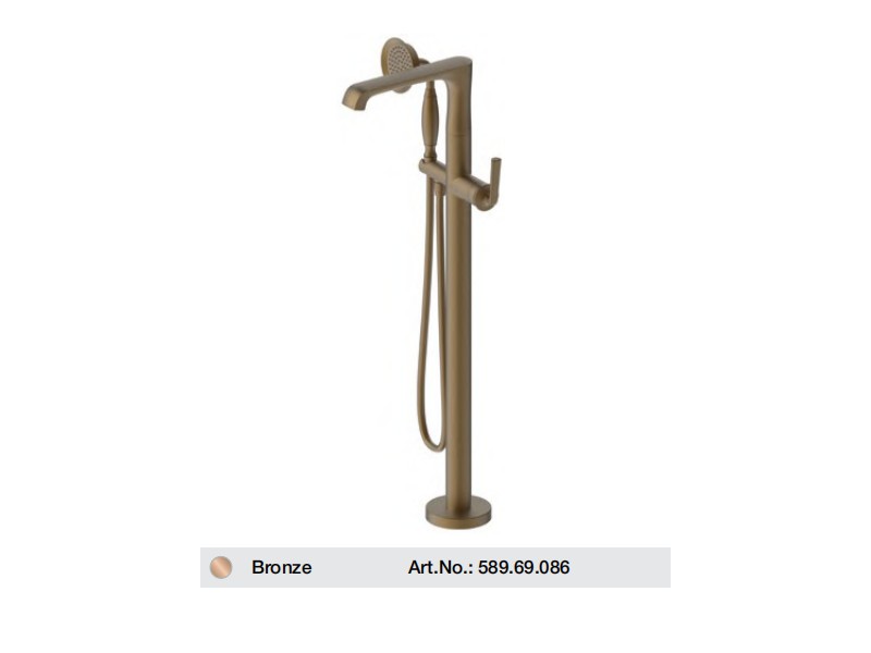 Vòi trộn bồn tắm đặt sàn FUSION màu Bronze Hafele 589.69.086