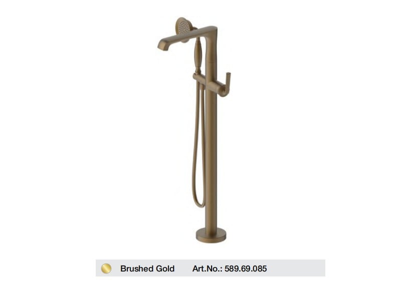Vòi trộn bồn tắm đặt sàn FUSION màu Brushed Gold Hafele 589.69.085