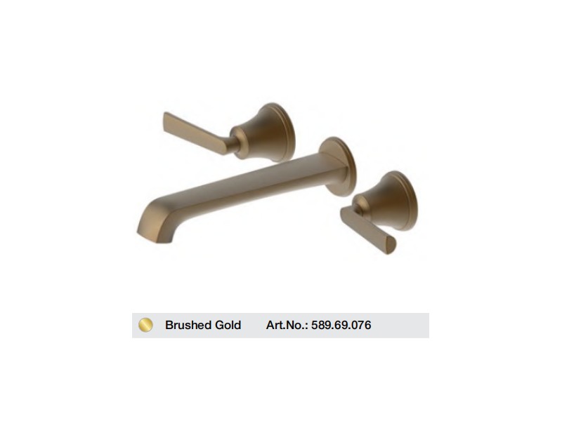 Vòi trộn gắn tường FUSION màu Brushed Gold Hafele 589.69.076