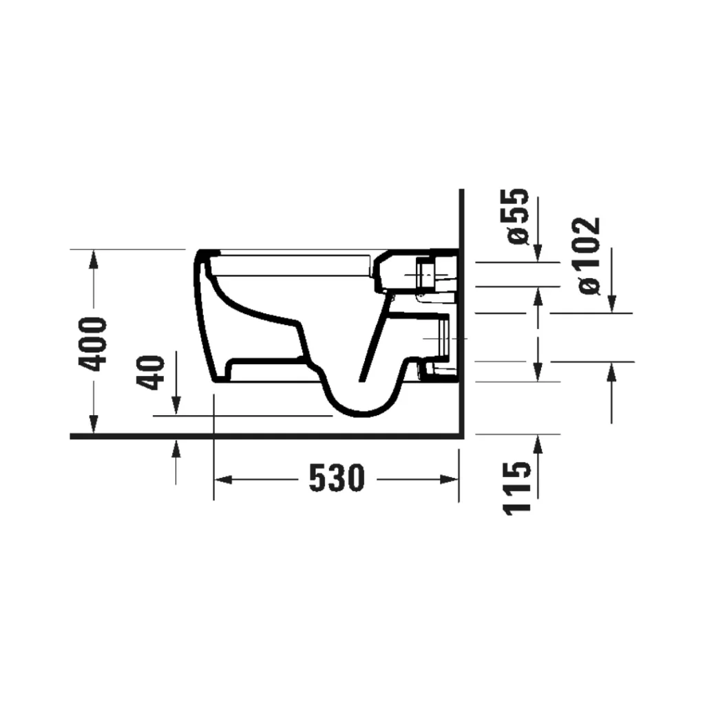 Bồn cầu treo tường 385x570mm