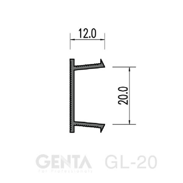 Nẹp chỉ âm tường 2cm GL-20(W)