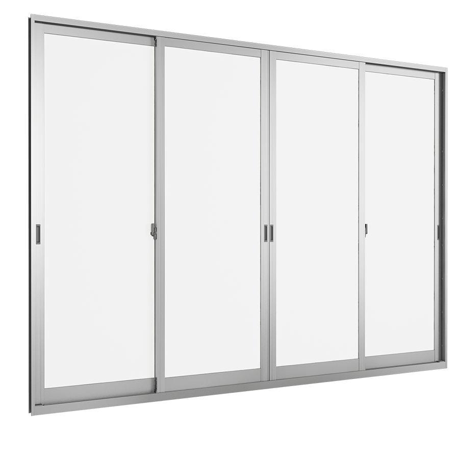 Cửa đi mở trượt 4 cánh 2 ray