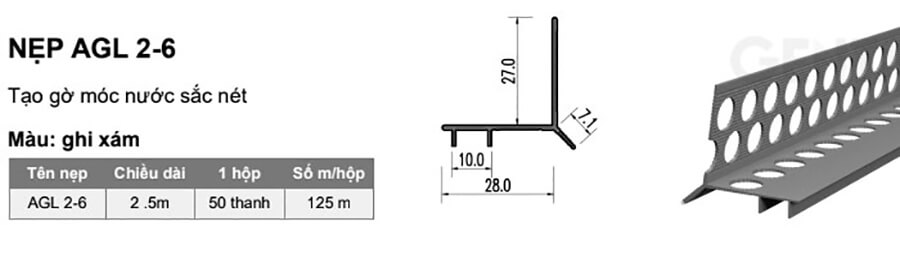 Nẹp chỉ ngắt nước AGL2-6