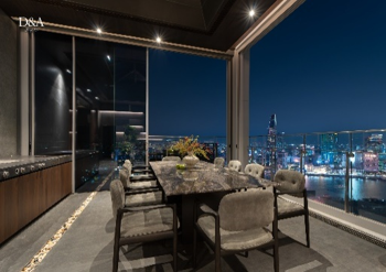 Linha Fina Dining Table Outdoor Stainless Steel and Marble