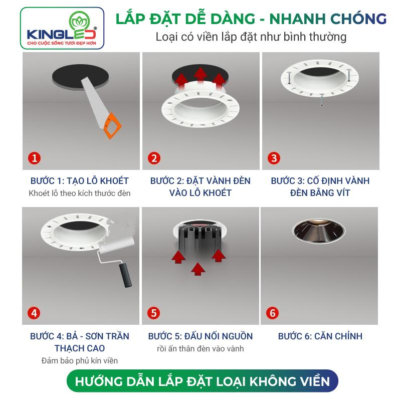 Đèn led âm trần chiếu rọi Zircon không viền