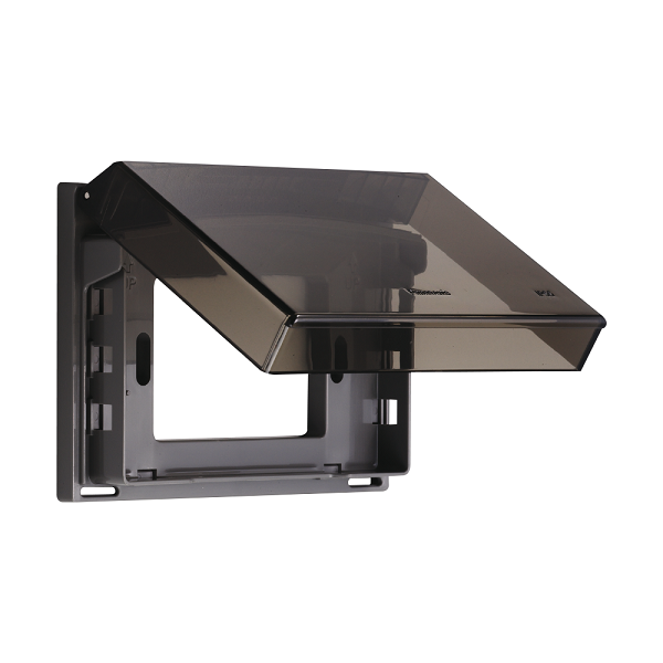 Mặt vuông có nắp che mưa chuẩn BS
Weatherproof plate (BS type plate), IP55