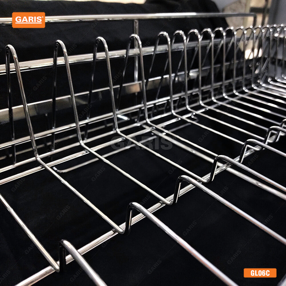 Giá bát đĩa nâng hạ Garis GL06C Inox 304 mạ Chrome