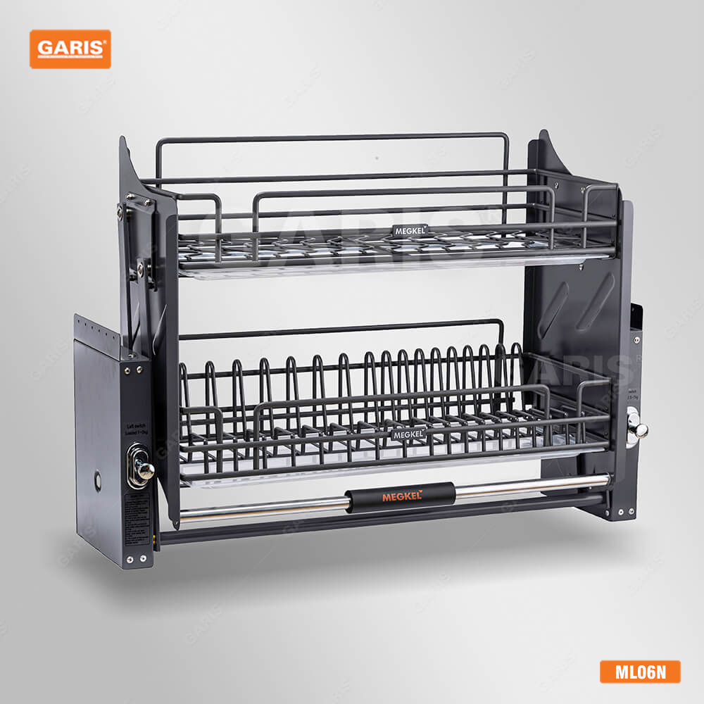 Giá bát đĩa nâng hạ Garis ML06N thép cao cấp phủ Nano
