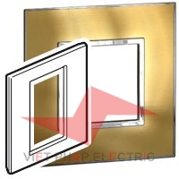 Mặt che Arteor Legrand 1M Kim loại thép không gỉ mạ vàng