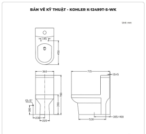 Bồn cầu một khối Karat Magsat K-12499T-S-WK