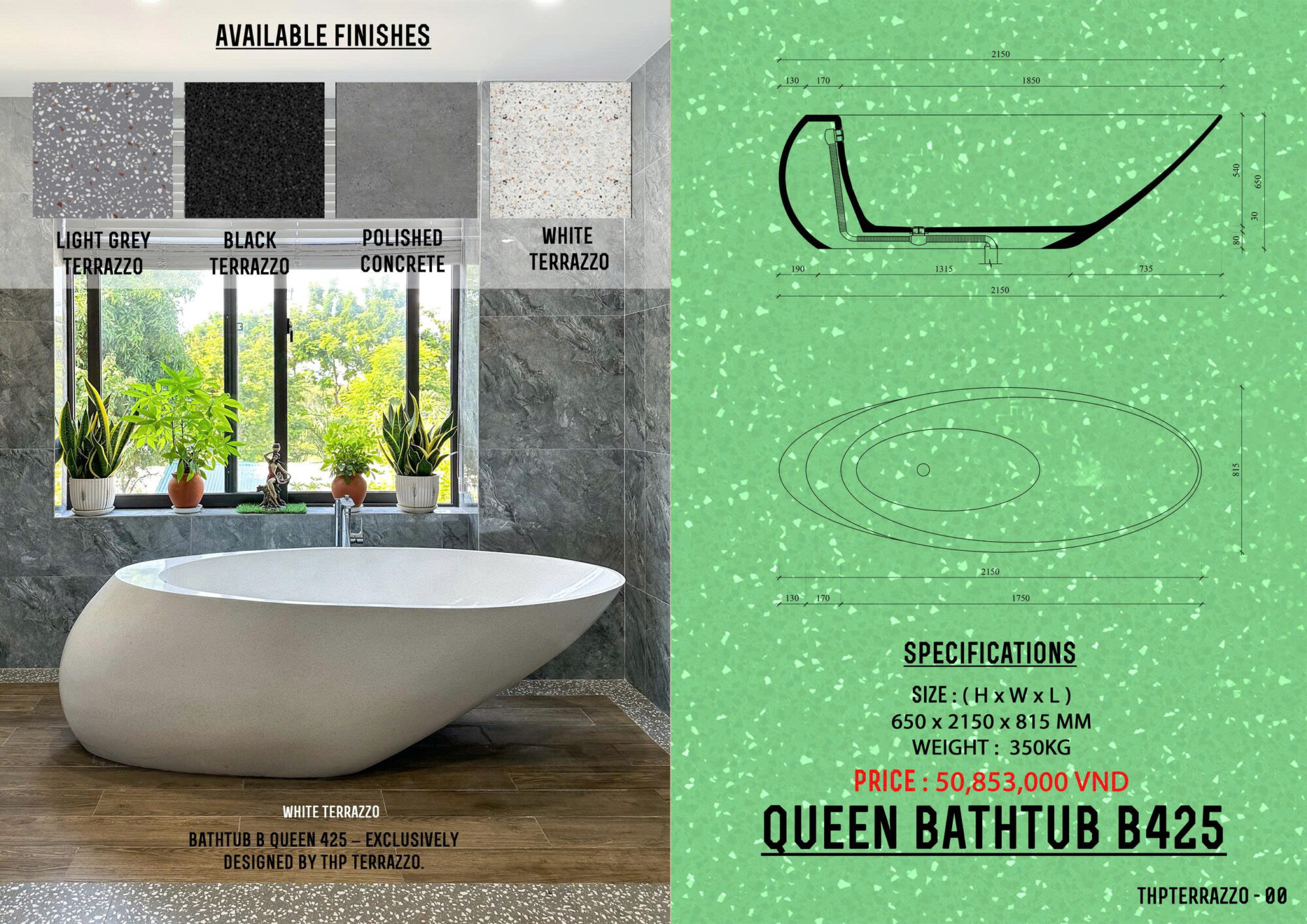 Bồn Tắm Terrazzo B QUEEN 425